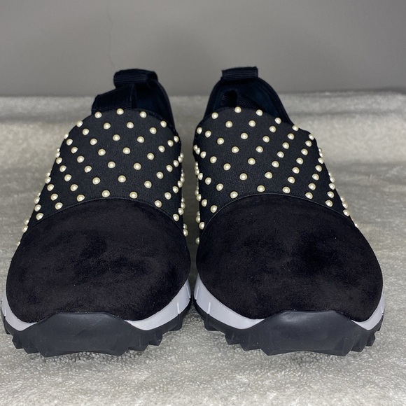 Jimmy Choo Oakland Mesh & Suede Studded Slip-On Sneakers (EUR 41 / US 7.5) - Picture 2 of 7